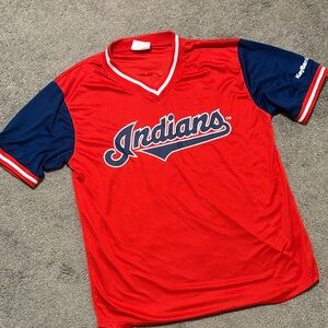 Red and Blue Indians Jersey #12 Mr.Smile